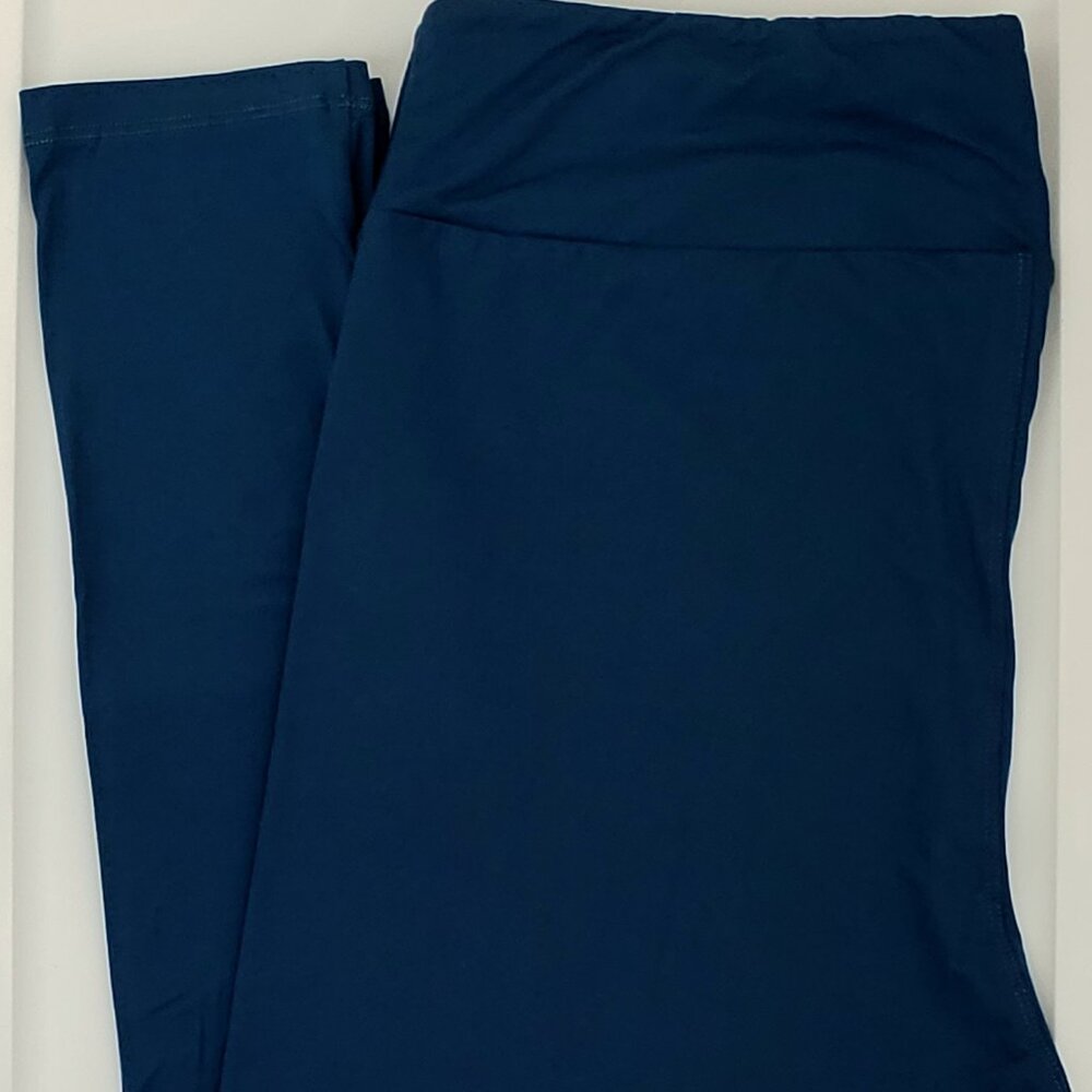 TC2 LuLaRoe Tall & Curvy2 Leggings Solid Dark Teal Blue NWT 67